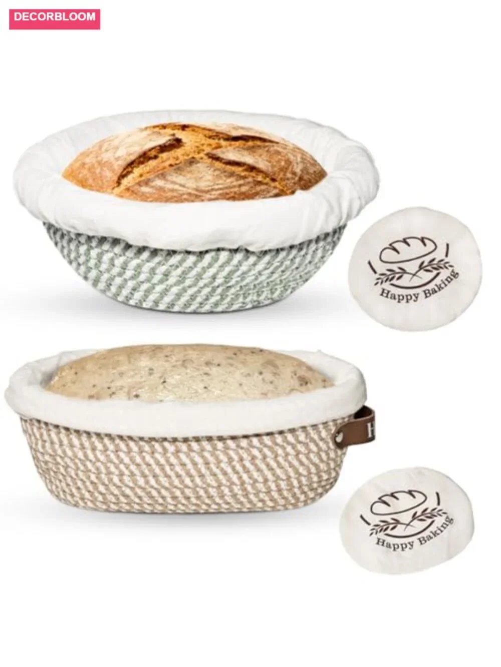 Sourdough Banneton Proofing Basket Set 9